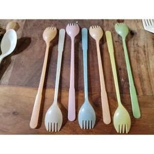 Early Vintage Tupper Tupperware Sporks + Older Wendy's Hamburgers Utensils +more